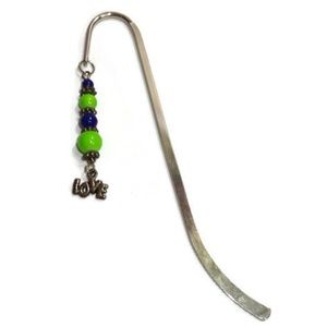 Shepherd Hook Beaded Charm Bookmark Handmade #13